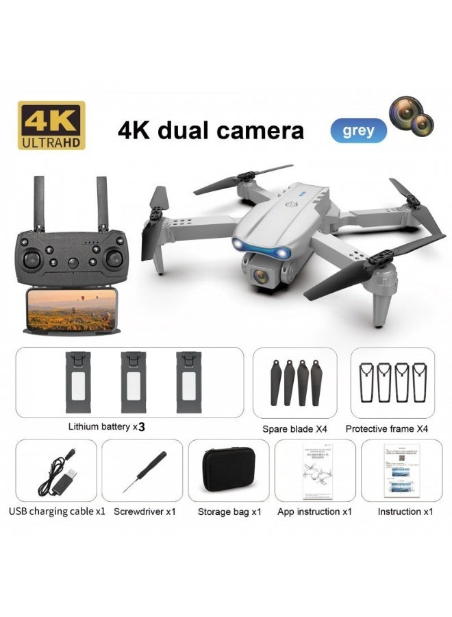 طائرة ريموت كونترول بجهاز كاميرا 4K مع حقيبة تخزين ومجموعة بطاريتين - أسود